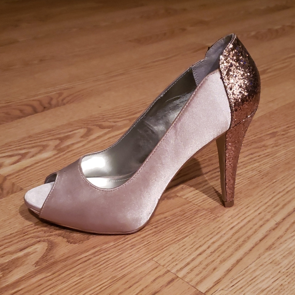 Gold high heels